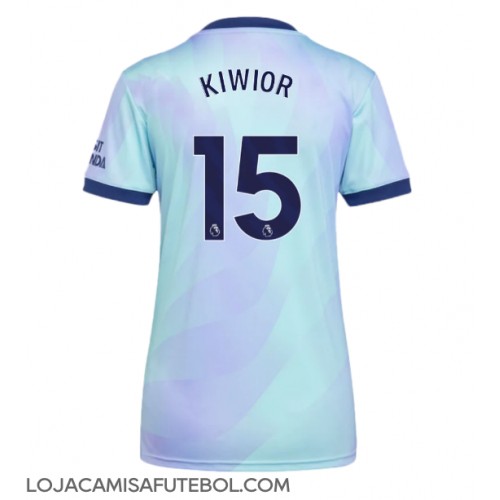 Camisa de Futebol Arsenal Jakub Kiwior #15 Equipamento Alternativo Mulheres 2024-25 Manga Curta